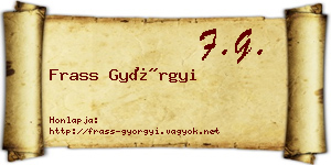 Frass Györgyi névjegykártya